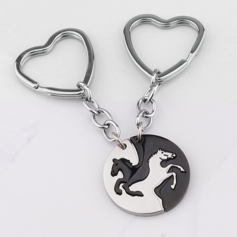 Wholesale Heart Shaped Stainless Steel Keychain